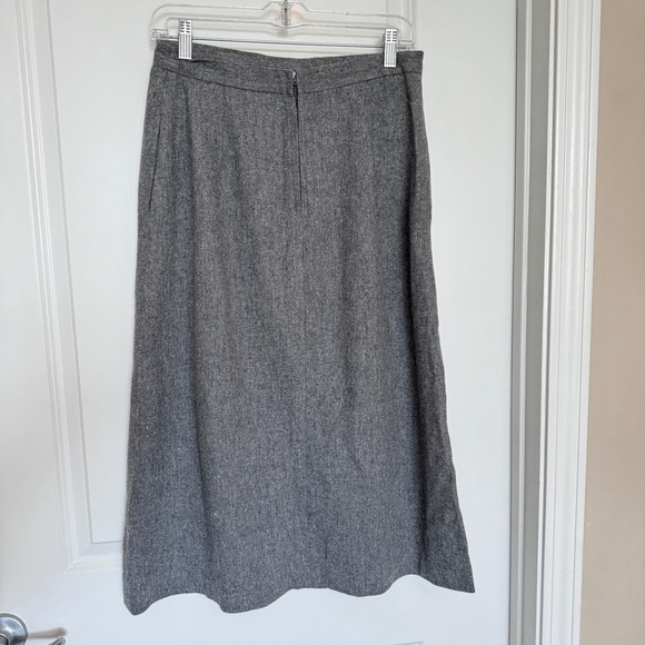 Vintage Wool Blend  Skirt Gray A Line w/ Pockets Size Medium - Picture 3 of 10